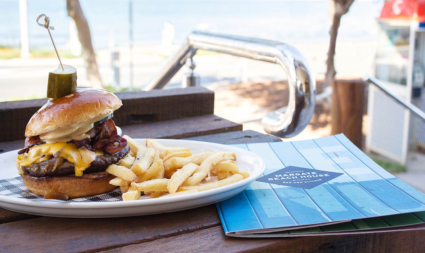 Burger and menu
